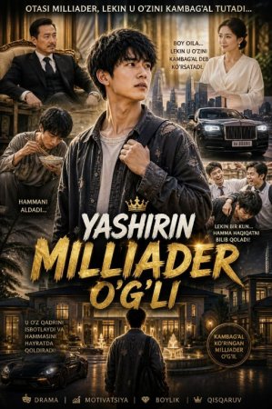 Yashirin milliarder o'g'li 1-2-3-5-10-20-30-50-60-70-80 Qism drama koreya seriali uzbek tilida Barcha qismlar 2026 HD skachat