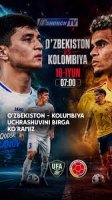Uzbekiston - Kolumbiya O'yini Jonli efir 18 iyun 2026 Jahon chempionati (JCH-2026) Zo'r tv